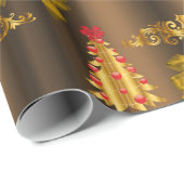 Weihnachtsdekorationen auf Bronze Geschenkpapier (Rolleneckpunkt)