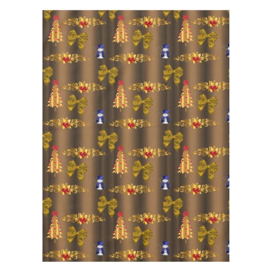 Weihnachtsdekorationen auf Bronze Tischdecke (Vorderseite)