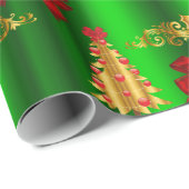 Weihnachtsdekorationen auf Grün Geschenkpapier (Rolleneckpunkt)