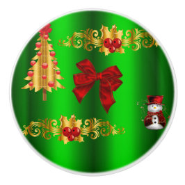 Weihnachtsdekorationen auf Grün Keramikknauf