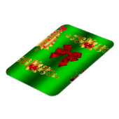 Weihnachtsdekorationen auf Grün Magnet (Linke Seite)