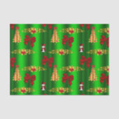 Weihnachtsdekorationen auf Grün Seidenpapier (Vorderseite)