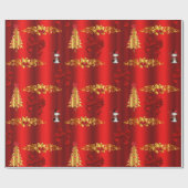 Weihnachtsdekorationen auf Rot Geschenkpapier (Flach)