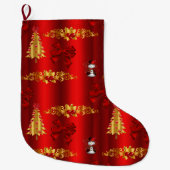 Weihnachtsdekorationen auf Rot Großer Weihnachtsstrumpf (Vorderseite)
