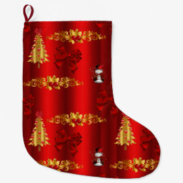 Weihnachtsdekorationen auf Rot Großer Weihnachtsstrumpf