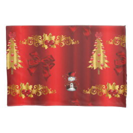 Weihnachtsdekorationen auf Rot Kissenbezug