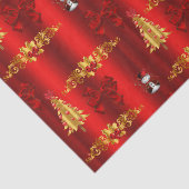 Weihnachtsdekorationen auf Rot Seidenpapier (Ausschnitt)