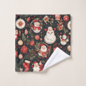 Weihnachtsdekorationen, Blätter, Blume Badhandtuch Set (Waschlappen)