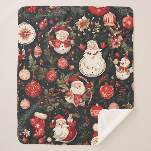 Weihnachtsdekorationen, Blätter, Blume Sherpadecke (Vorderseite)