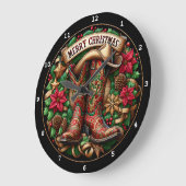 Weihnachtsdekorationen Cowboy Elements Große Wanduhr (Winkel)