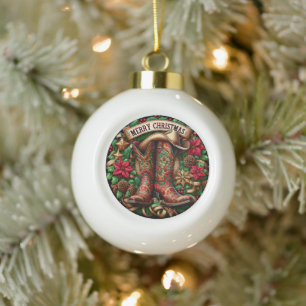 Weihnachtsdekorationen Cowboy Elements Keramik Kugel-Ornament