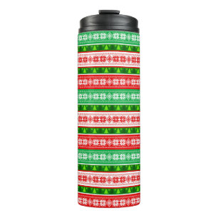 WEIHNACHTSDEKORATIONEN DESIGN ROT WEISS GRÜN THERMOSBECHER