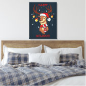 Weihnachtsdekorationen für Reinhirsche Leinwanddruck (Insitu (Schlafzimmer))