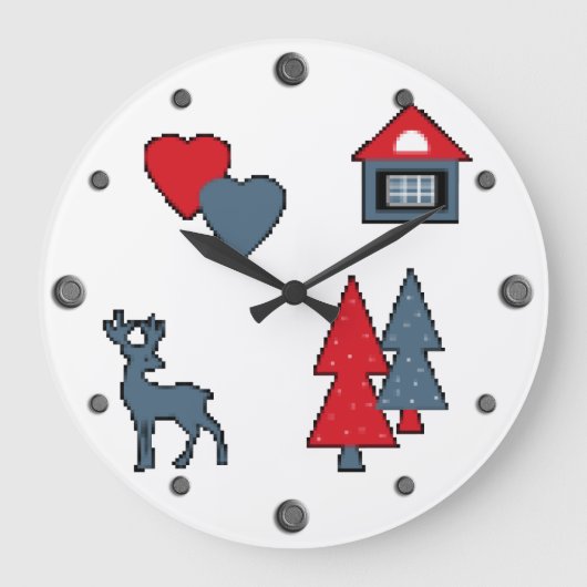 Weihnachtsdekorationen Große Wanduhr (Vorderseite)