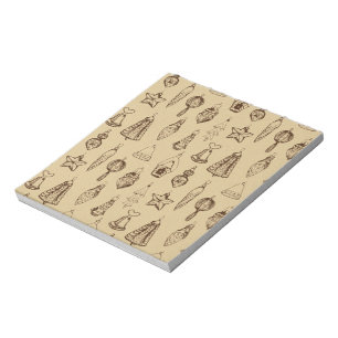 Weihnachtsdekorationen handgezeichnet notizblock