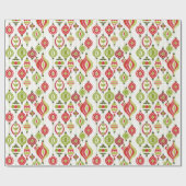 Weihnachtsdekorationen im Roten und Grünen Stil de Geschenkpapier (Flach)