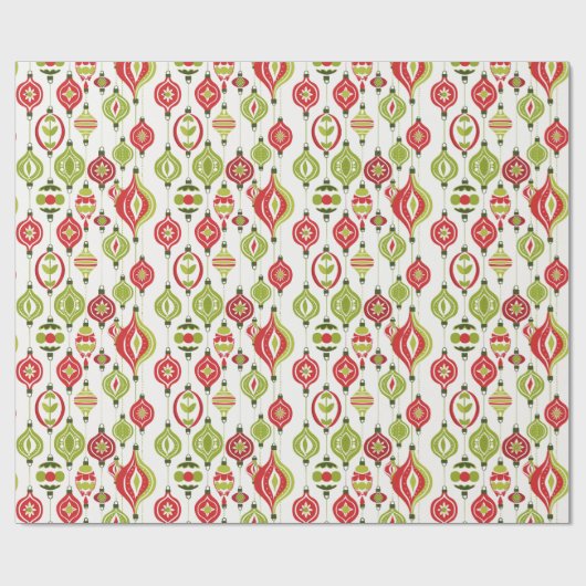 Weihnachtsdekorationen im Roten und Grünen Stil de Geschenkpapier (Flach)