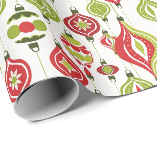 Weihnachtsdekorationen im Roten und Grünen Stil de Geschenkpapier (Rolleneckpunkt)