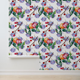 Weihnachtsdekorationen in Aquarellen Gold Rot Tapete