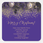 Weihnachtsdekorationen in Punkten Quadratischer Aufkleber (Vorderseite)