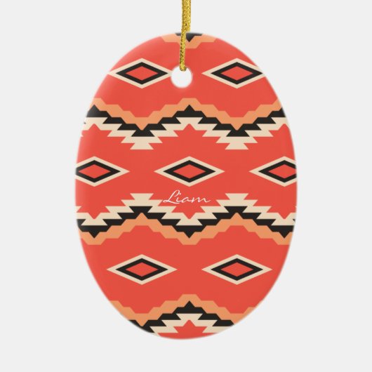 Weihnachtsdekorationen nach Native Tribal Muster Keramik Ornament (Vorne)