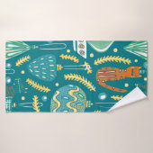 Weihnachtsdekorationen nahtlos Muster. Bright-Prot Badehandtuch (Badehandtuch)