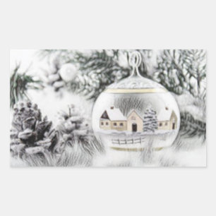 Weihnachtsdekorationen Ornamente Rechteckiger Aufkleber