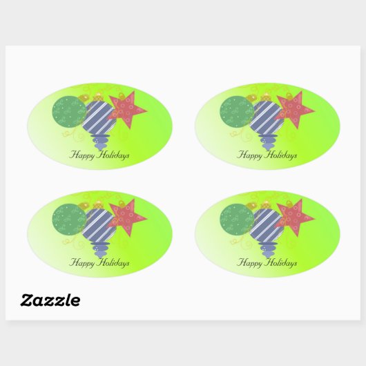 Weihnachtsdekorationen Ovaler Aufkleber (Blatt)