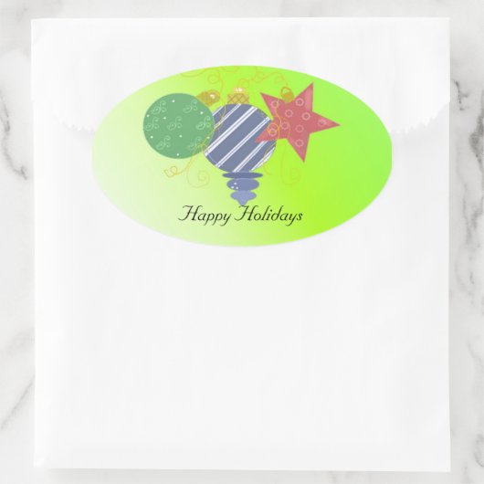 Weihnachtsdekorationen Ovaler Aufkleber (Tasche)