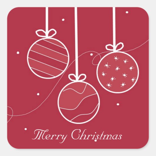 Weihnachtsdekorationen Quadratischer Aufkleber (Vorderseite)