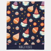 Weihnachtsdekorationen Retro Muster Fleecedecke (Vorderseite)