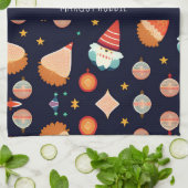 Weihnachtsdekorationen Retro Muster Geschirrtuch (Gefaltet)