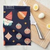 Weihnachtsdekorationen Retro Muster Geschirrtuch (Viertel Falte)