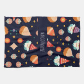 Weihnachtsdekorationen Retro Muster Geschirrtuch (Horizontal)