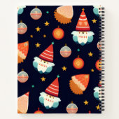 Weihnachtsdekorationen Retro Muster Notizblock (Rückseite)