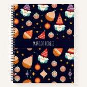 Weihnachtsdekorationen Retro Muster Notizblock (Vorderseite)