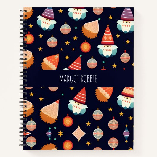Weihnachtsdekorationen Retro Muster Notizblock (Vorderseite)