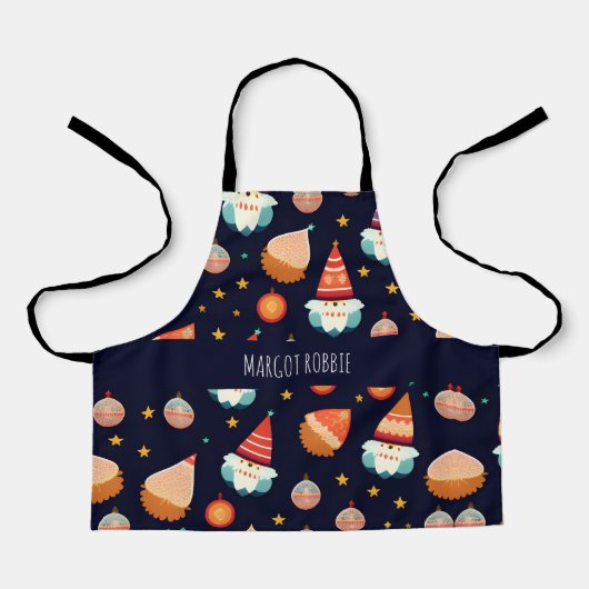 Weihnachtsdekorationen Retro Muster Schürze (Vorderseite)