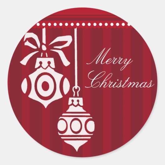 Weihnachtsdekorationen Rot und Weiß Sticker (Vorderseite)
