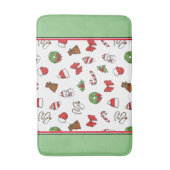 Weihnachtsdekorationen Rot Weiß Grün Badematte (Vorderseite Vertikal)