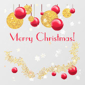 Weihnachtsdekorationen und Schnee Fensteraufkleber (Blatt)