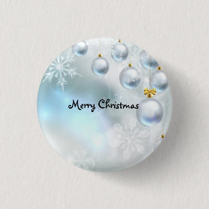Weihnachtsdekorationen und Schneeflocken Button