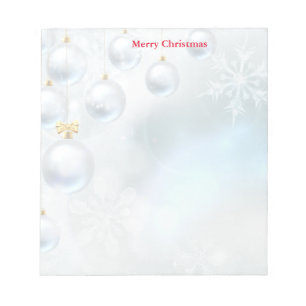 Weihnachtsdekorationen und Schneeflocken Notizblock