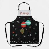 Weihnachtsdekorationen und Schneeflocken  Schürze (Vorderseite)