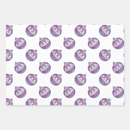 Weihnachtsdekorationen von Purpur und Blues Geschenkpapier Set (Vorderseite 3)