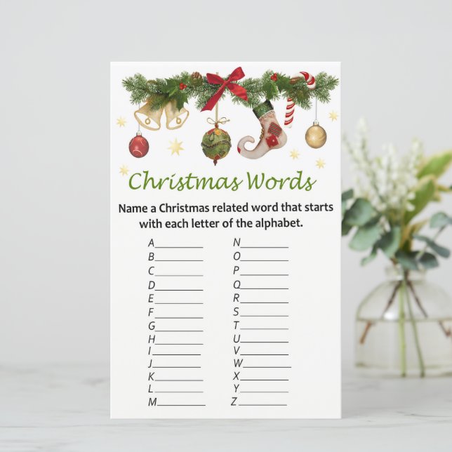 Weihnachtsdekorationen Weihnachtsalphabet (Stehend Vorderseite)