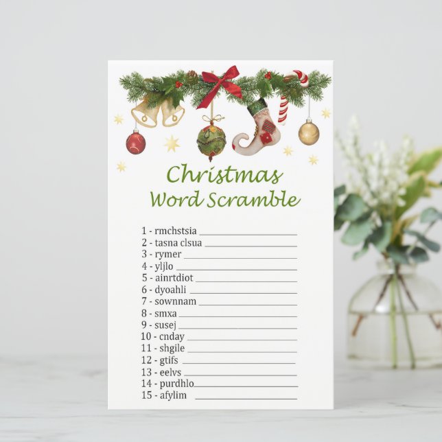 Weihnachtsdekorationen Weihnachtsworte (Stehend Vorderseite)