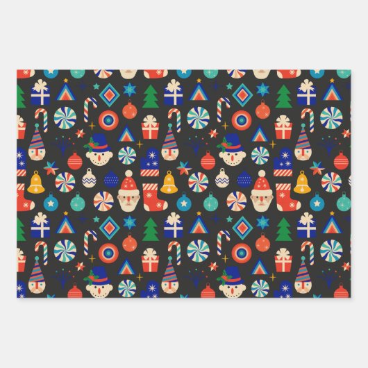 Weihnachtsdekorationen, Zierkollektion Geschenkpapier Set (Vorderseite 2)