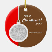 Weihnachtsdekorationsball Keramikornament (Hinten)