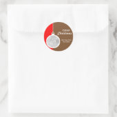 Weihnachtsdekorationsball Runder Aufkleber (Tasche)